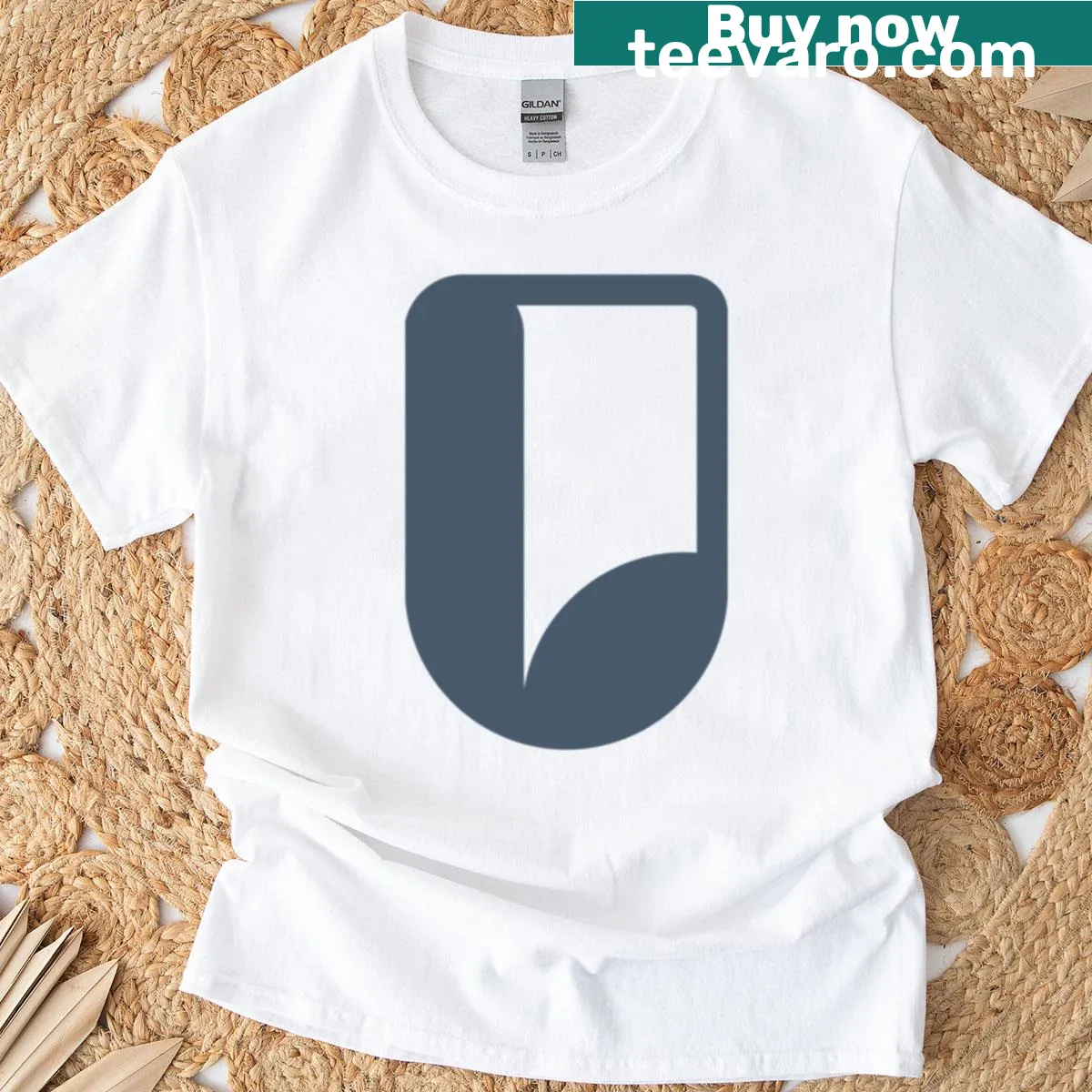 Illustrative Levia Brand Sygnet t-shirt with a stylized logo — on a men's t-shirt