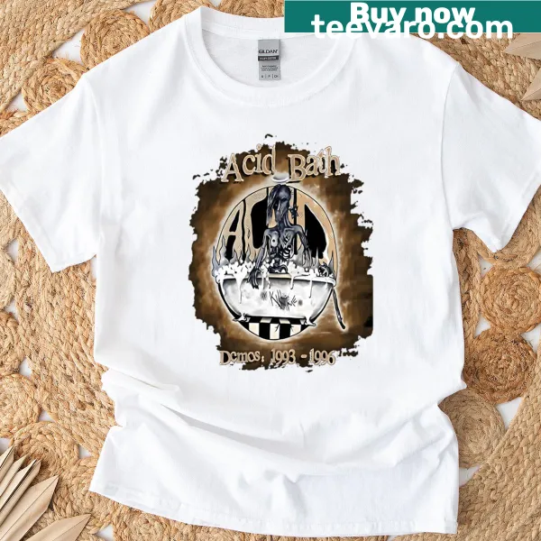 Vintage album T-shirt featuring humorous metal band logos