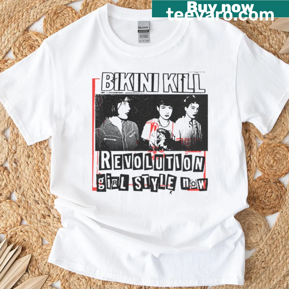 Vintage-style rock music t-shirt with band lyrics and retro graphics — on a men's t-shirt