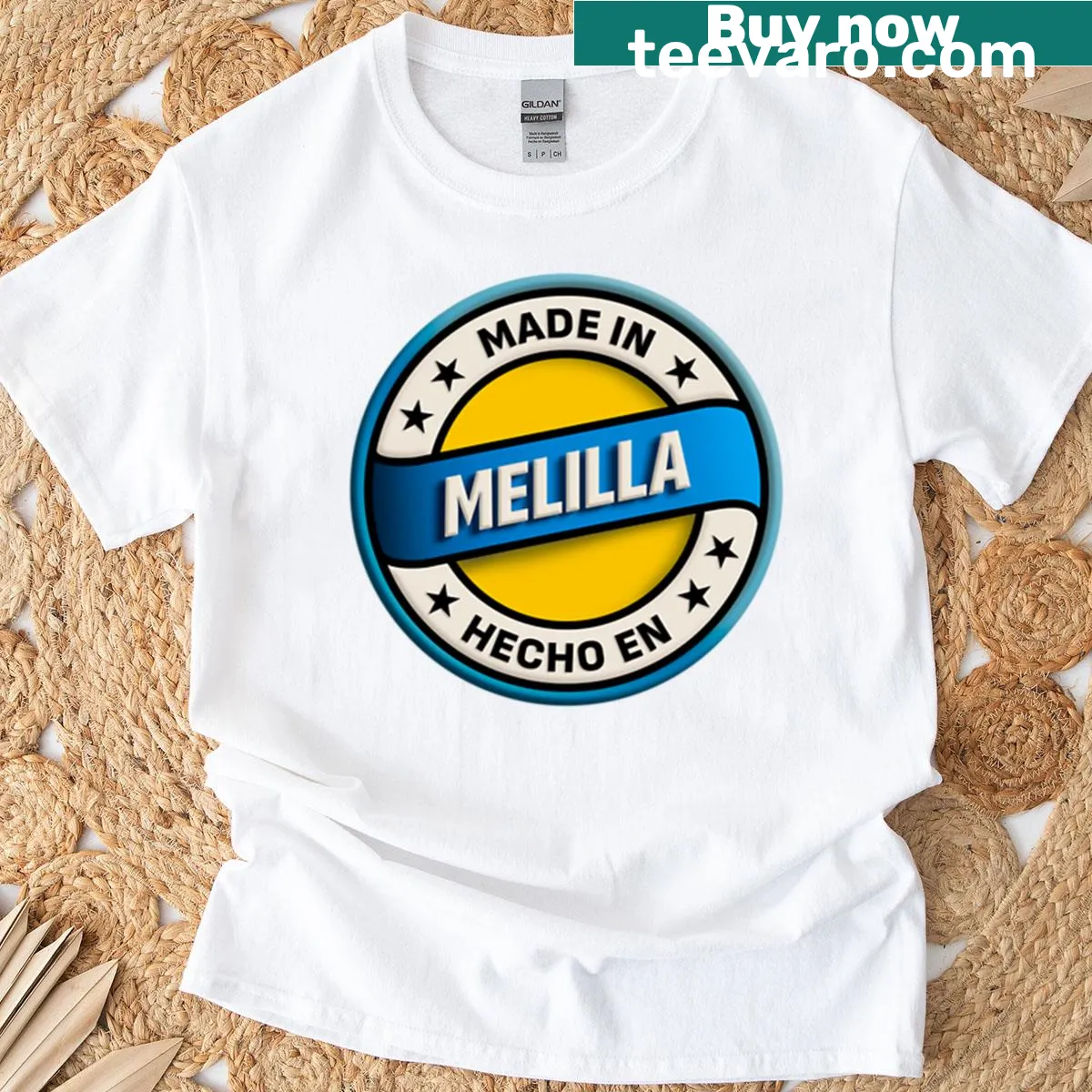 Melilla stickers gifts t-shirt with charming sticker designs — on a men's t-shirt