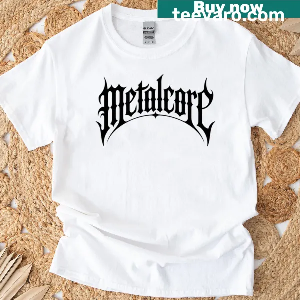 T-shirt featuring a bold heavy metal graphic in a striking design