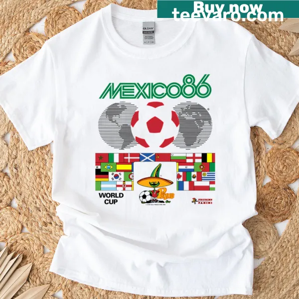 1986 Mexico World Cup logo on a T-shirt
