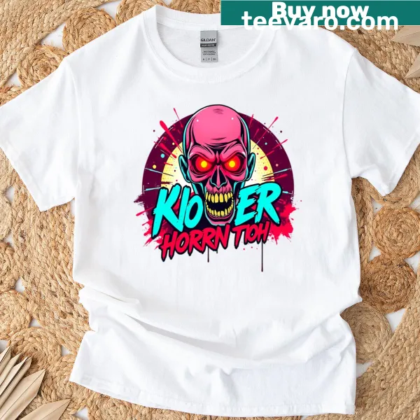 Neon graphic t-shirt featuring a nightmarish illustration