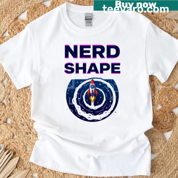 Minimalist line-art design of a rocket launch on a T-shirt