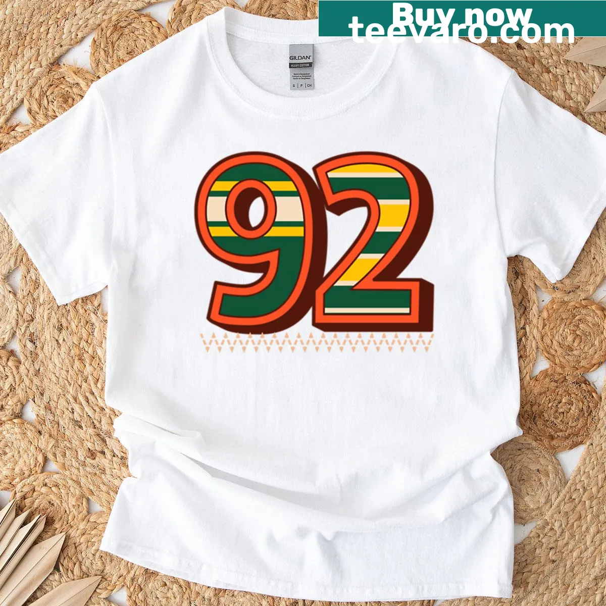 Abstract typography T-shirt featuring numbers and flight motifs — on a men's t-shirt