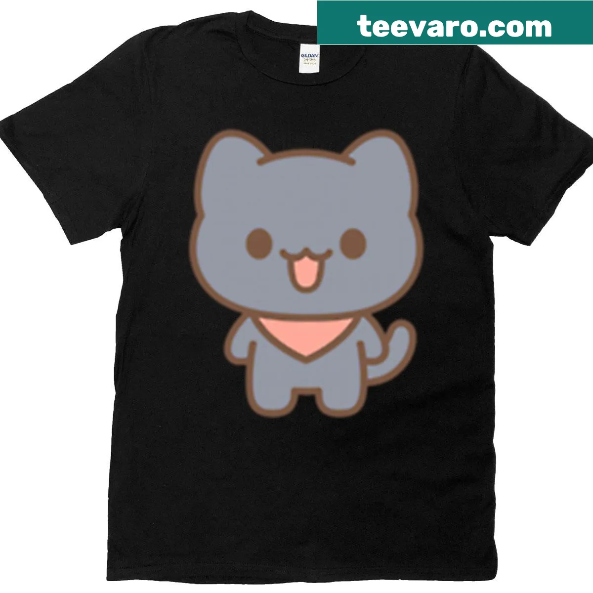 Illustration of a Russian Blue cat named Pimpi — on a men's t-shirt