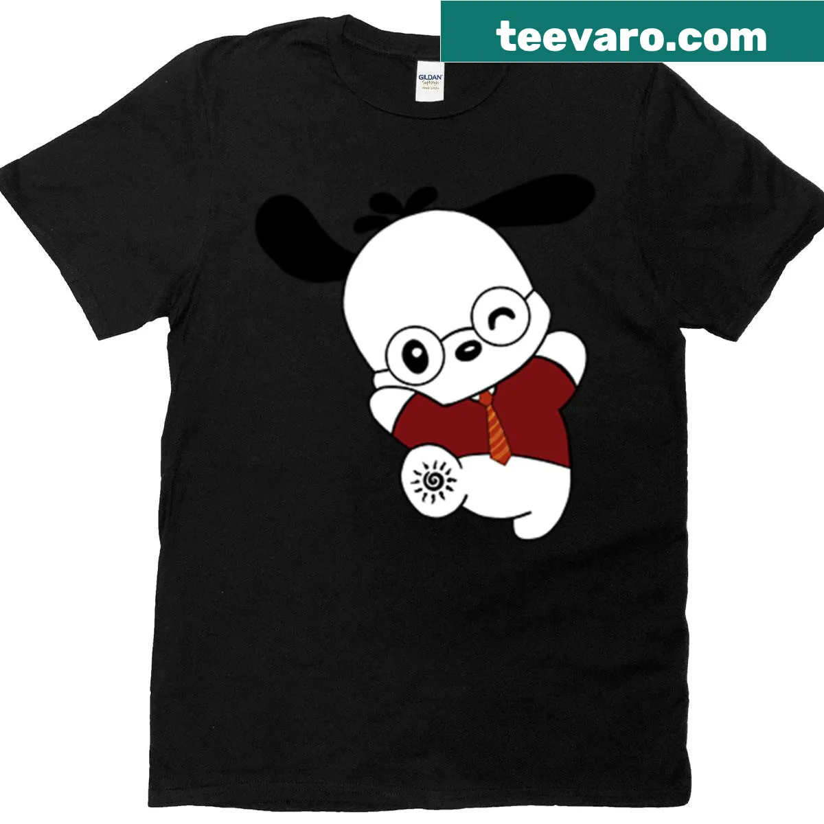 Pochacco character dressed as James Potter T-shirt — on a men's t-shirt