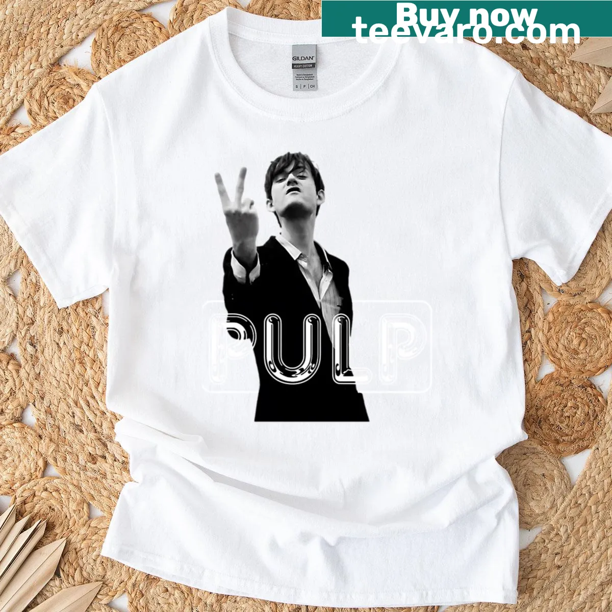 Pulps logo band t-shirt with bold typography design — on a men's t-shirt