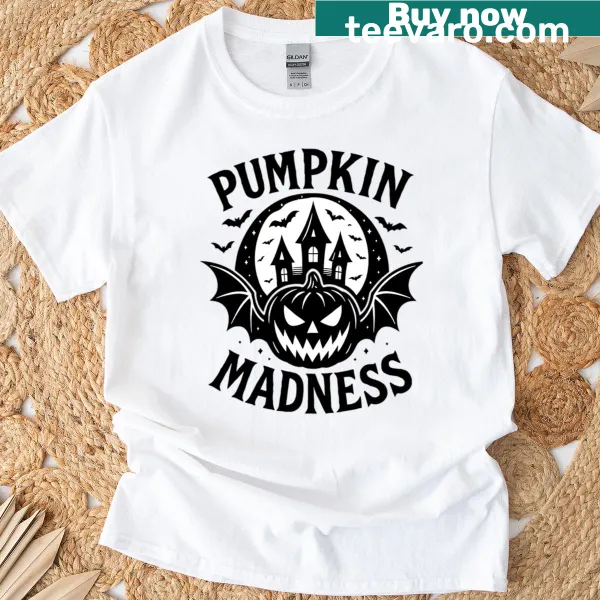 T-shirt featuring whimsical pumpkins for Halloween