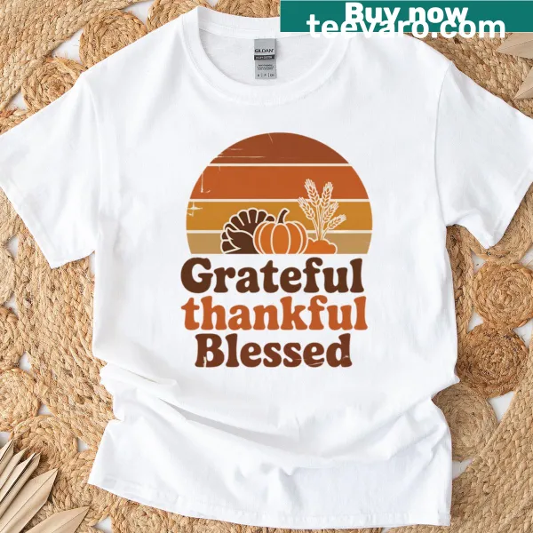 Thanksgiving T-shirt with a retro design celebrating gratitude