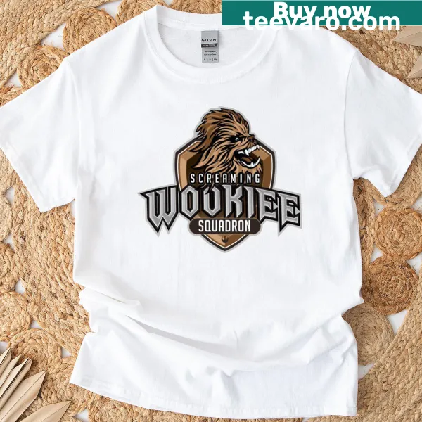 T-shirt featuring the Screaming Wookiee Squadron logo design