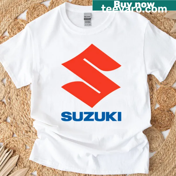 T-shirt featuring the iconic Suzuki logo in a minimalist design