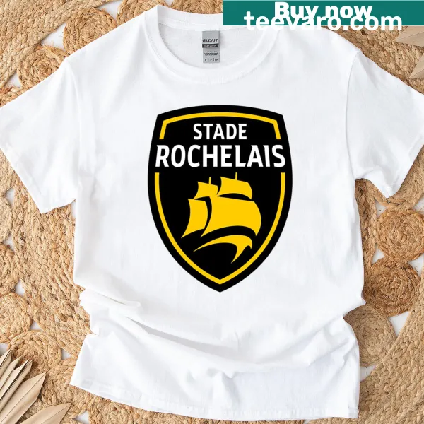 La Rochelle rugby fan T-shirt with badge emblem design