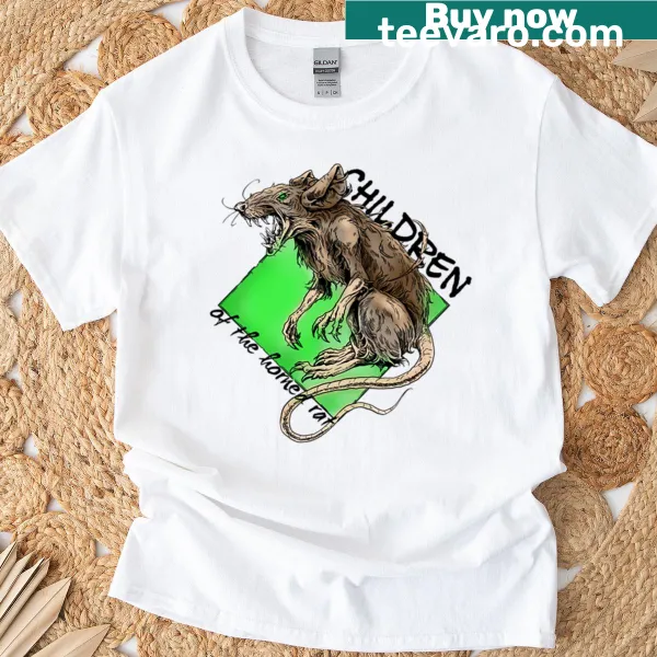 T-shirt with a detailed illustration of a horned rat