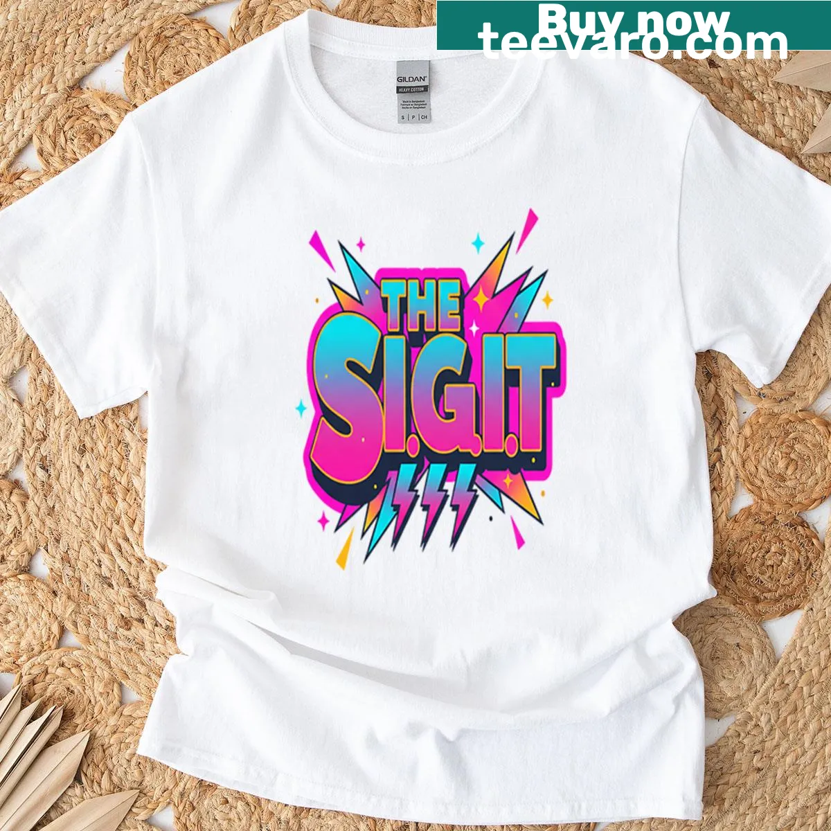 Contemporary logo design T-shirt, The Sigit I — on a men's t-shirt