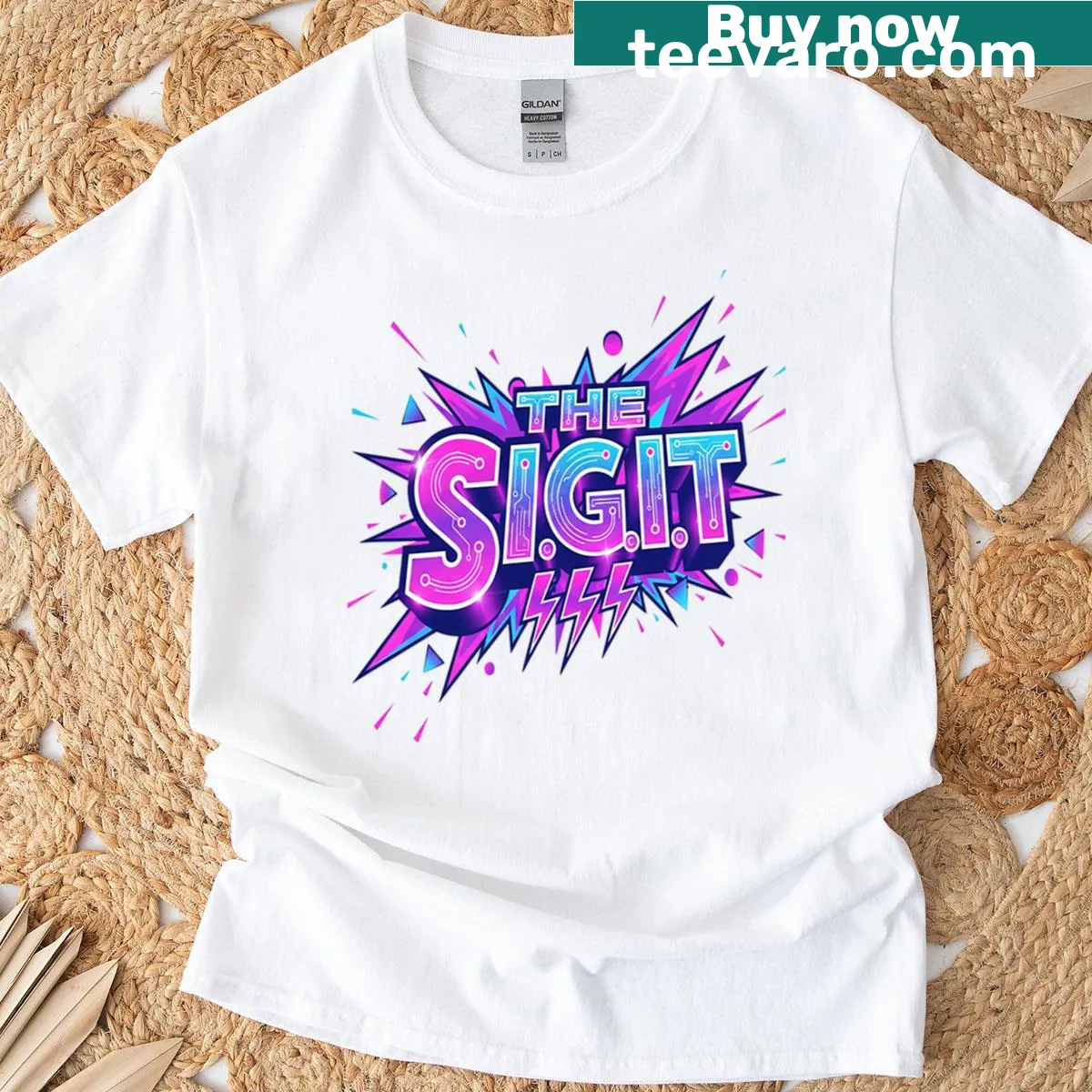 Minimalist hand-lettered design on The Sigit Ii t-shirt — on a men's t-shirt