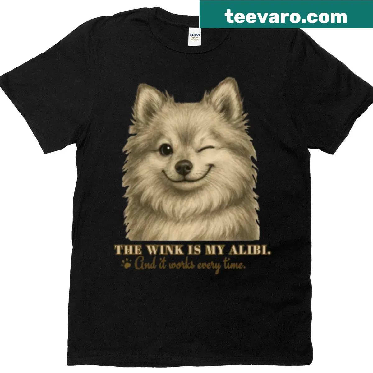 Funny T-shirt with the phrase 'The Wink Is My Alibi' in bold typography — on a men's t-shirt