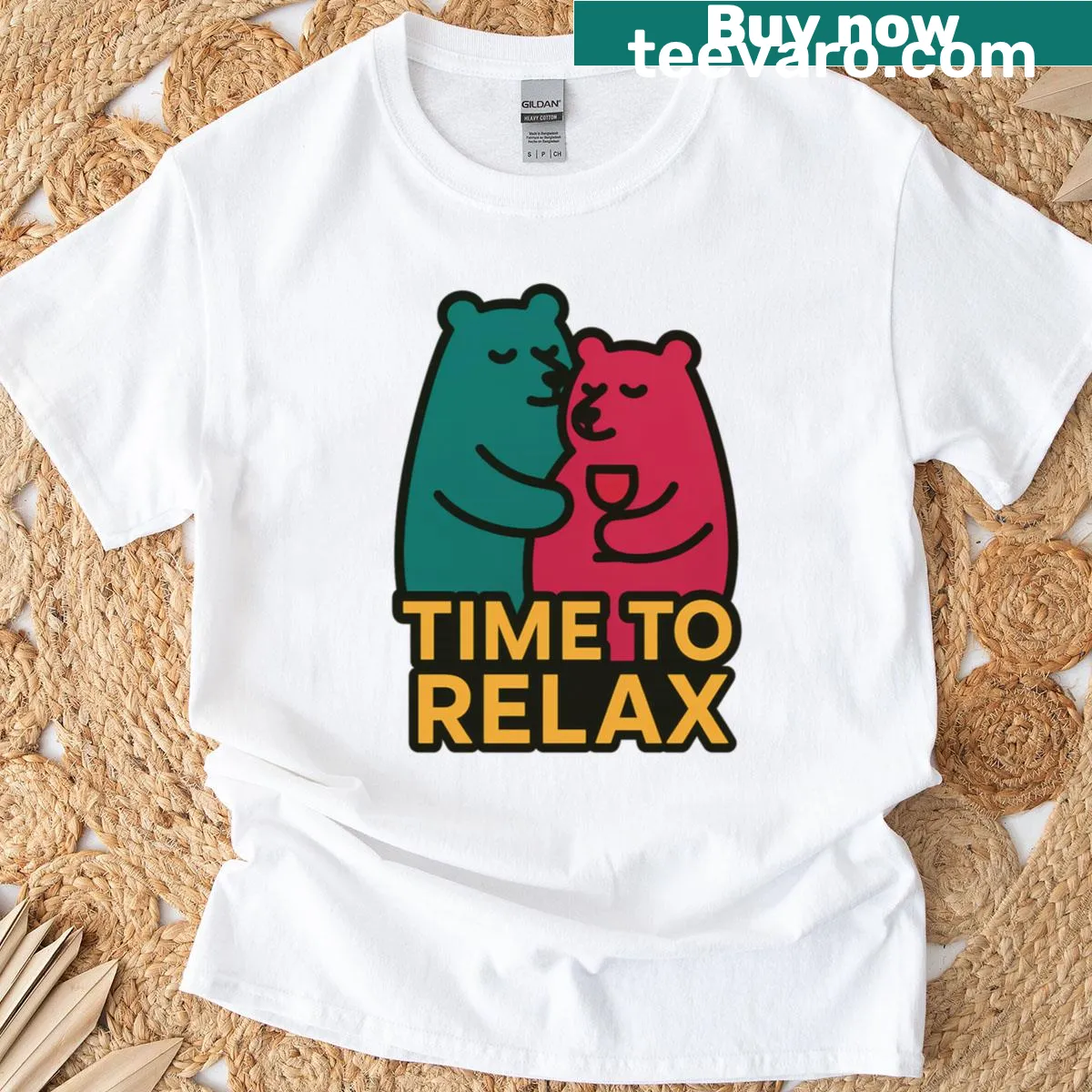 Adorable panda illustration promoting relaxation and coziness. — on a men's t-shirt