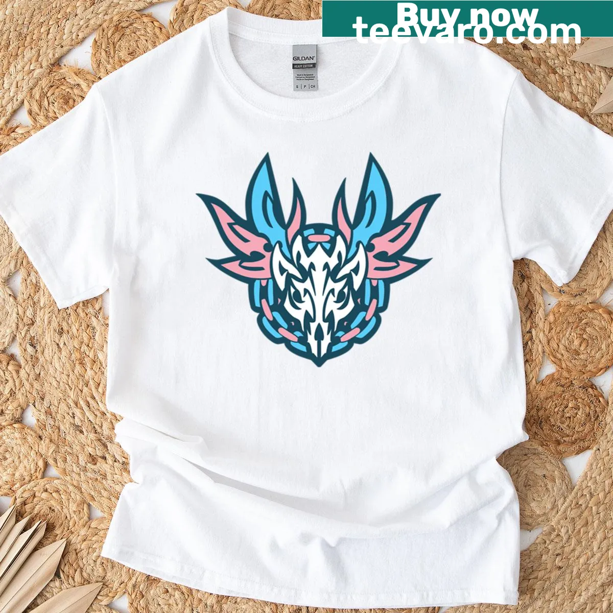 Transgender Noise symbol illustrated on a pride-themed t-shirt — on a men's t-shirt