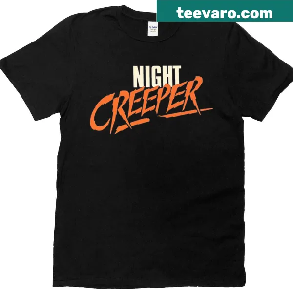 Vintage-style T-shirt with a spooky Night Creeper graphic.