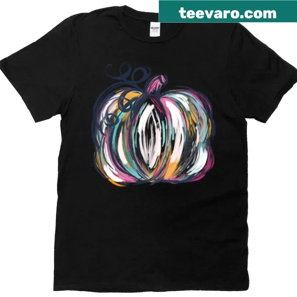 Watercolor illustrated pumpkin on a soft t-shirt design