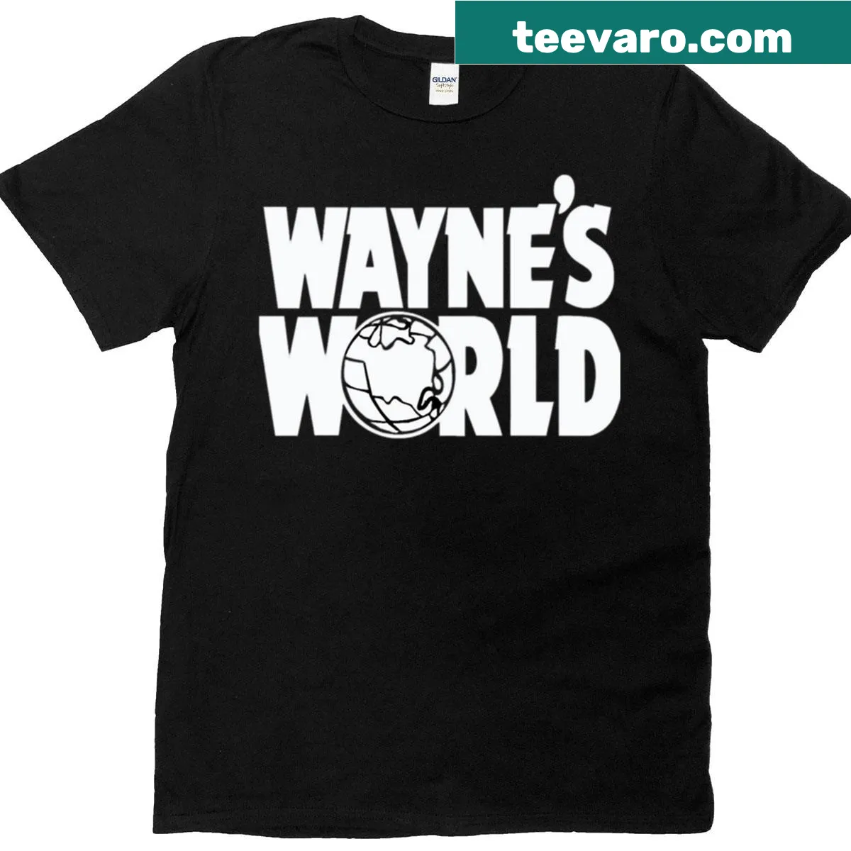 Oversized t-shirt with Wayness World logo illustration — on a men's t-shirt