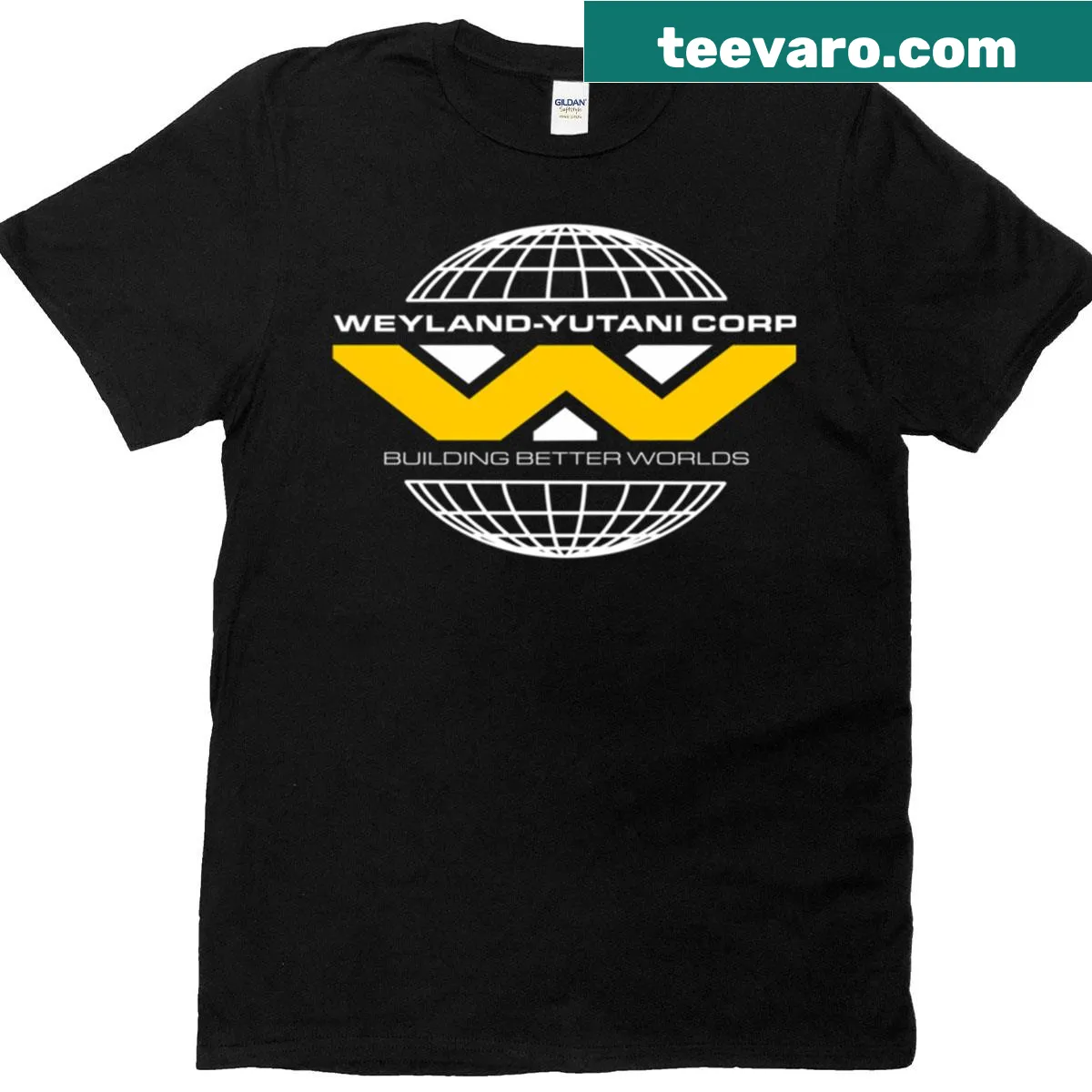 Clean Weyland-Yutani logo t-shirt with a modern design — on a men's t-shirt
