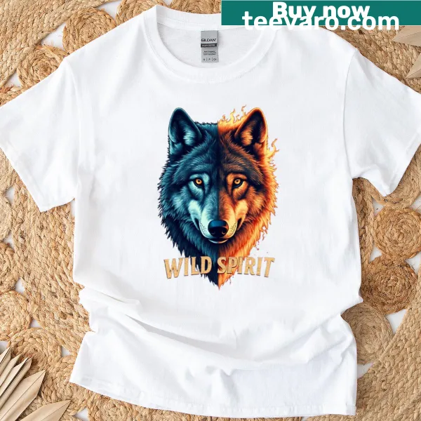 Cute wolf graphic Kidsteen design T-shirt