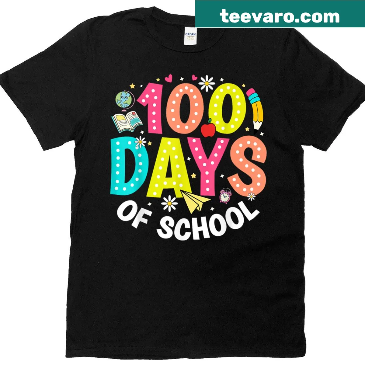 T-shirt celebrating 100 days of school for teachers — on a men's t-shirt