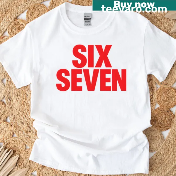 Minimalist numeric design T-shirt with 6-7 text