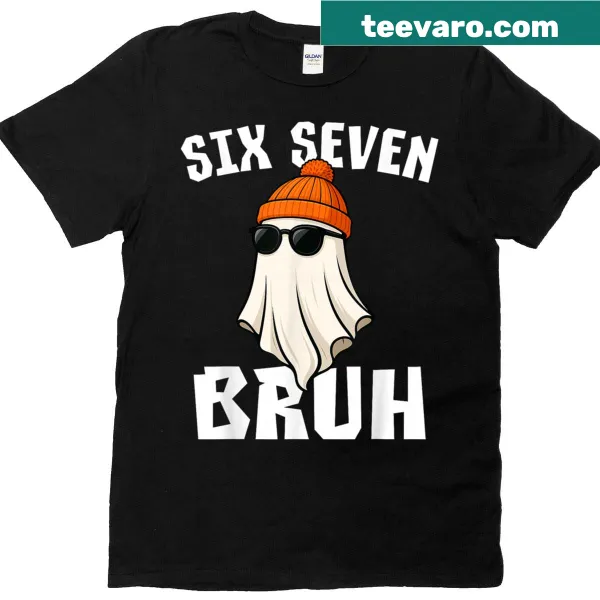 Funny ghost graphic t-shirt with meme text for kids