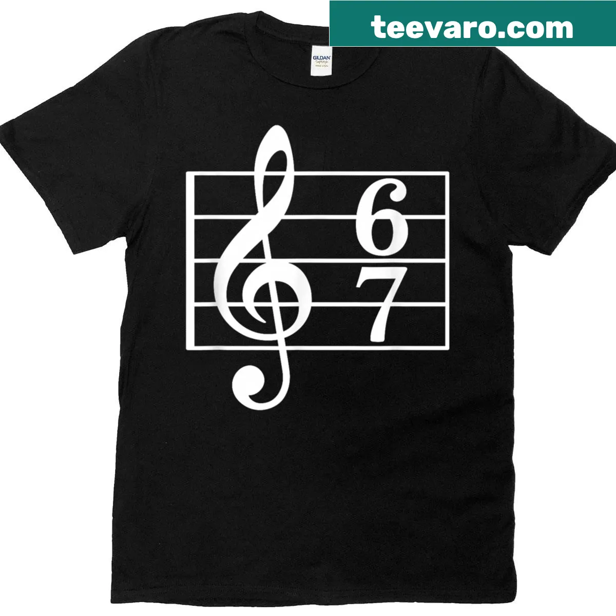 Funny music-themed graphic t-shirt for kids — on a men's t-shirt
