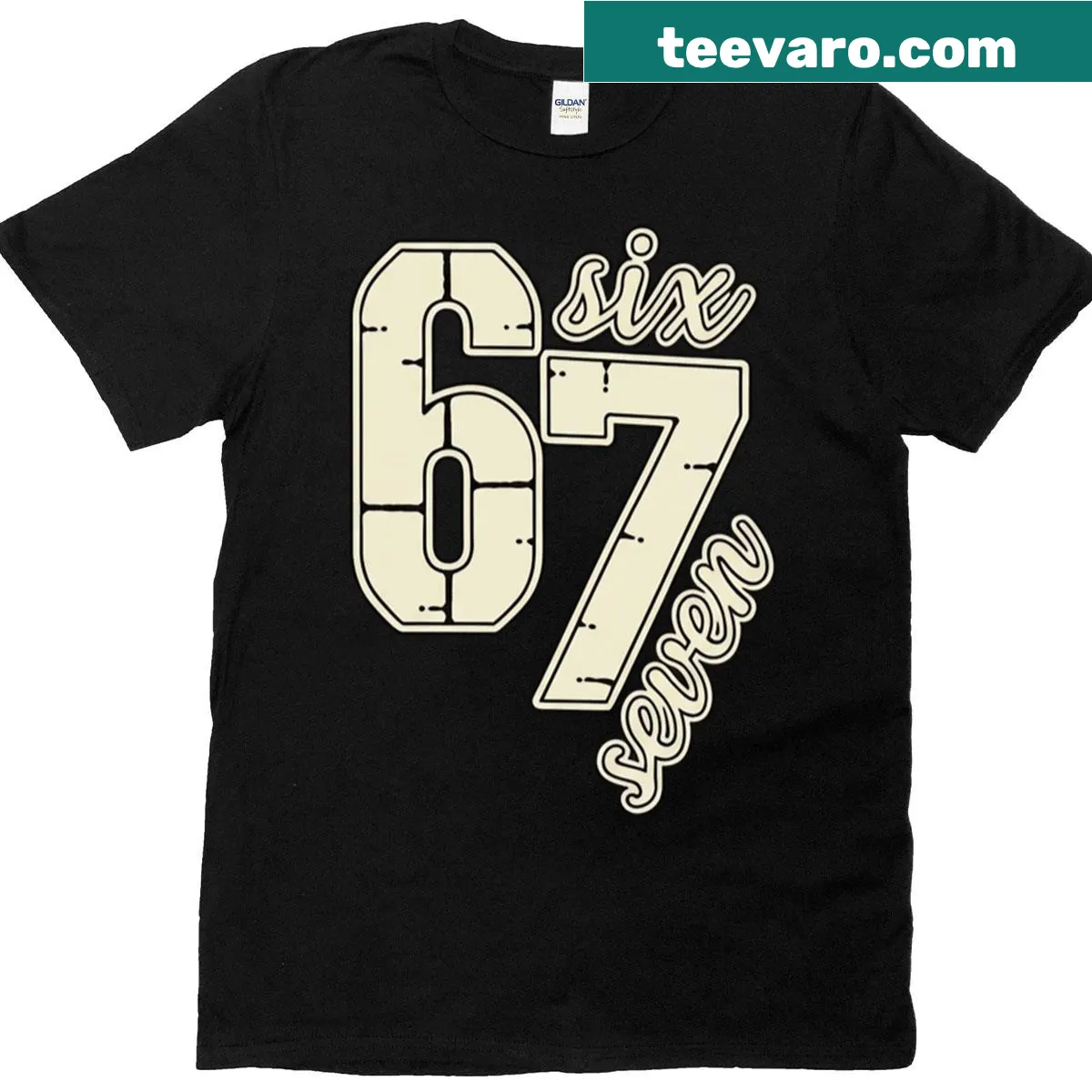 Minimalist Halloween-themed t-shirt with spooky numbers — on a men's t-shirt