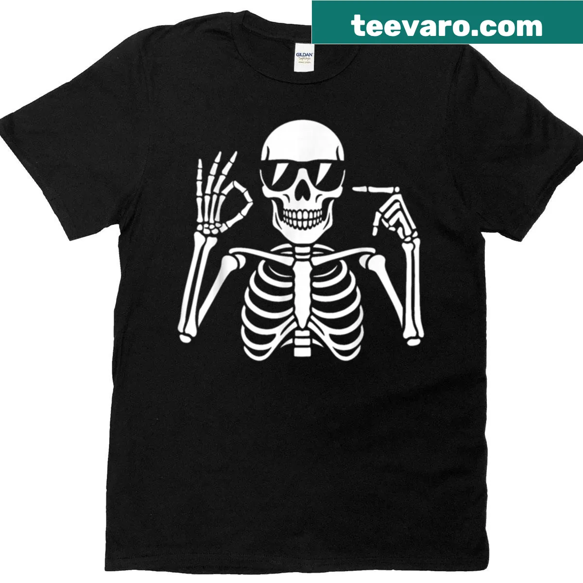 Funny Halloween shirt featuring a skeleton design and the number 67 — on a men's t-shirt