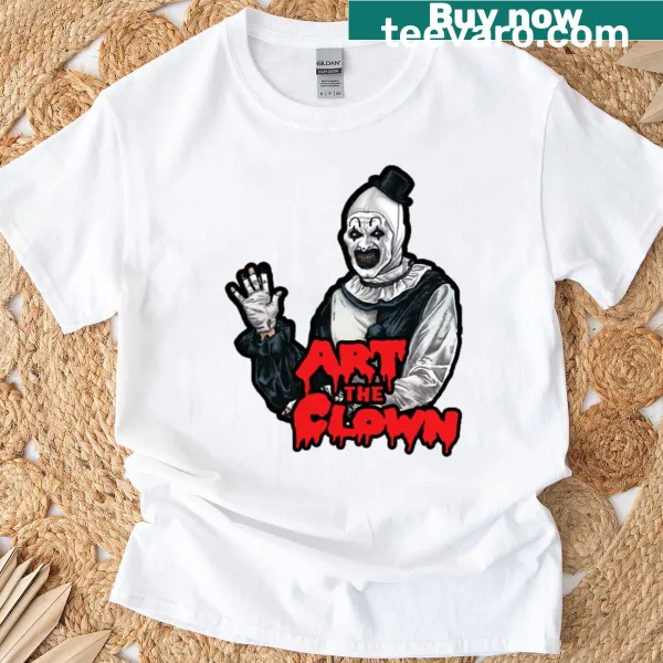Horror-themed T-shirt featuring Art the Clown illustration