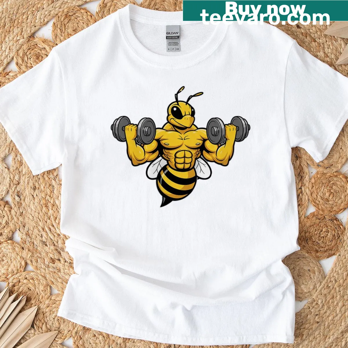 Beekeeper graphic T-shirt featuring honeybees for gym — on a men's t-shirt
