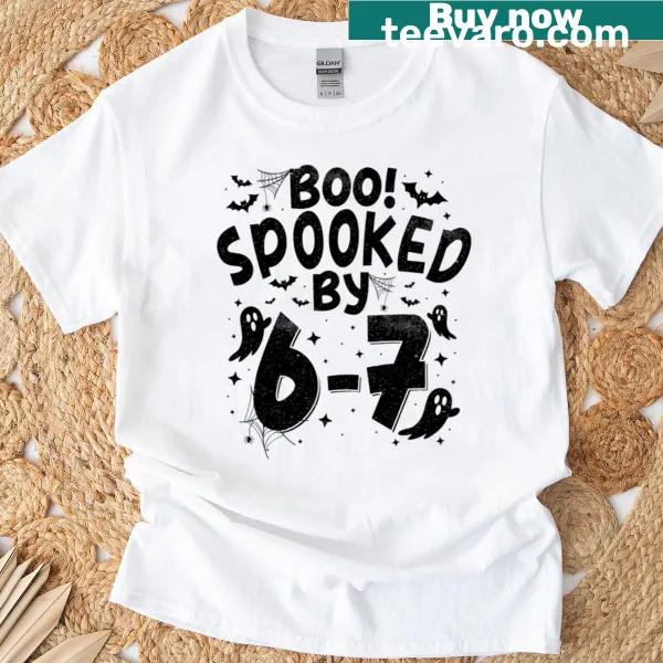 Cartoon Halloween T-shirt with 'Boo' design for spooky fun