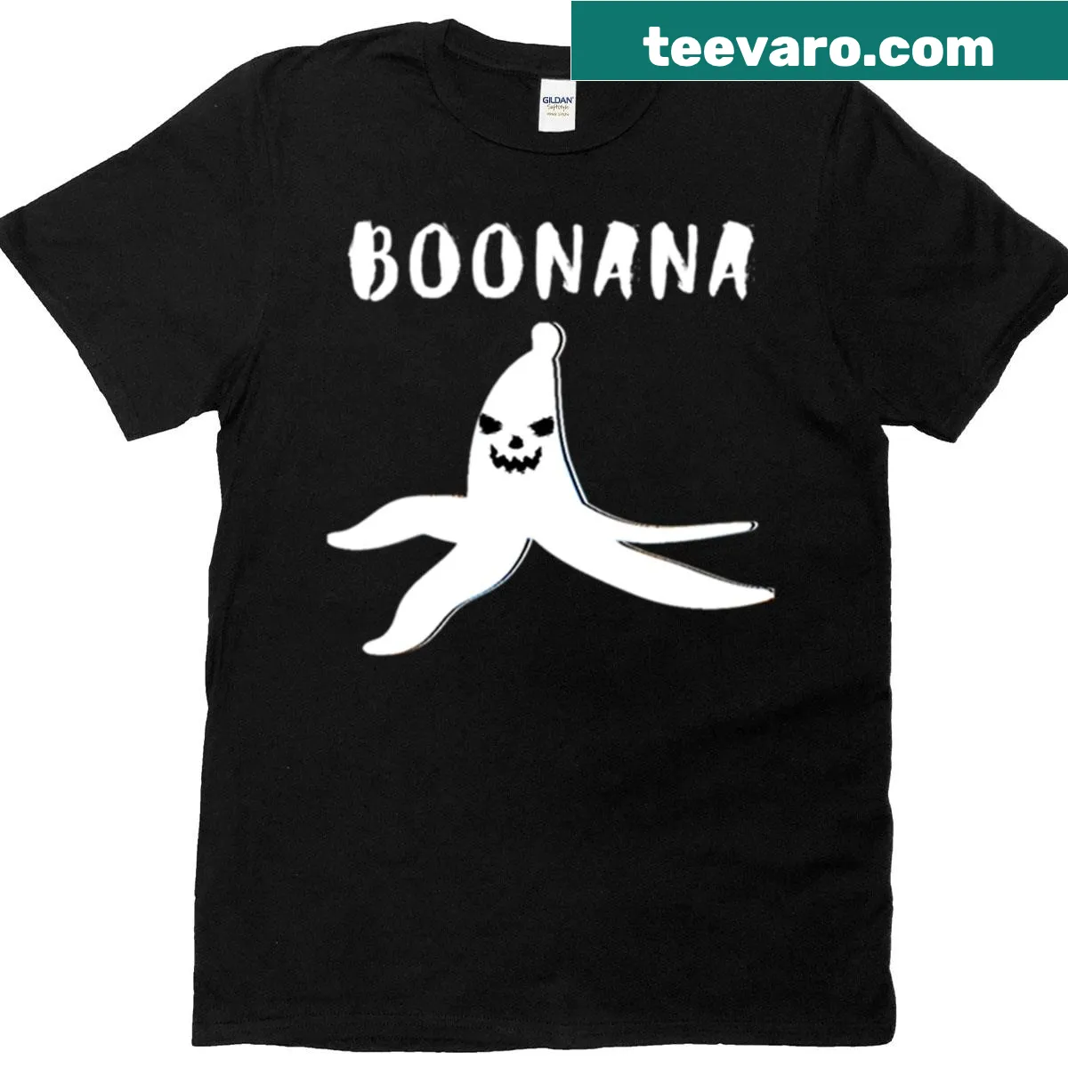 Fun Halloween graphic tee featuring a ghost banana design — on a men's t-shirt