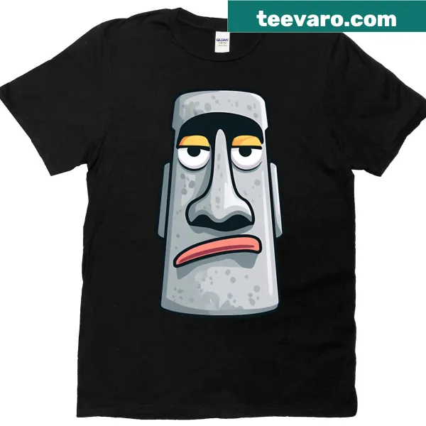 Bored Moai statue graphic for a humorous design