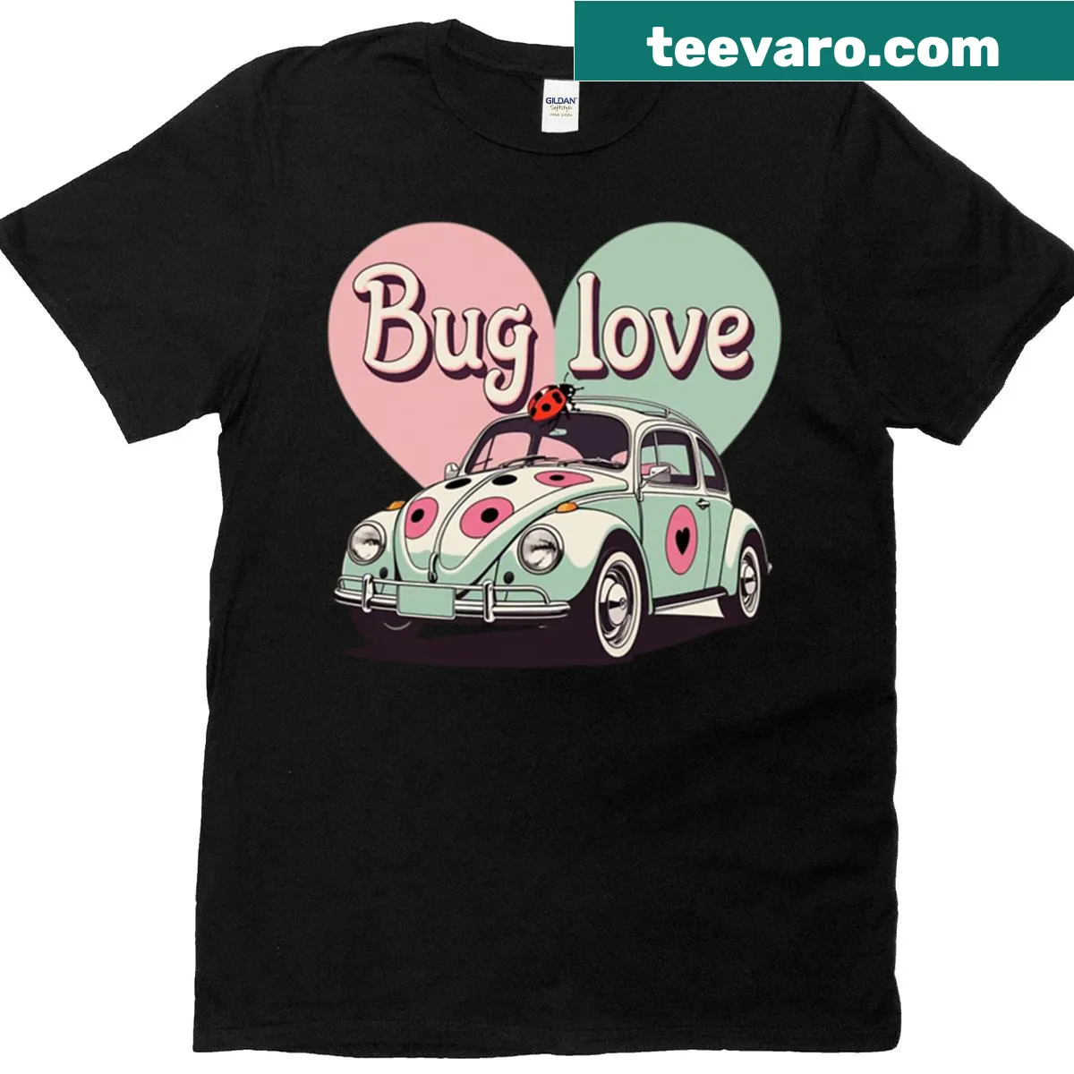 Cute T-shirt with illustration of insects and nature theme — on a men's t-shirt