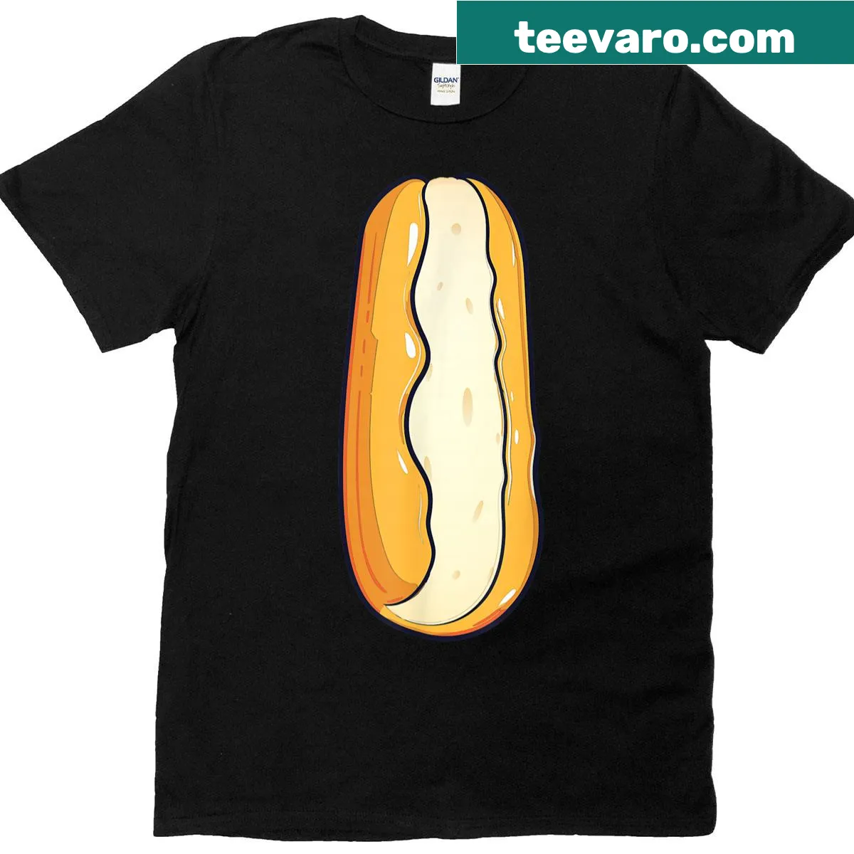 Funny hot dog and bun graphic on a couple's Halloween T-shirt — on a men's t-shirt