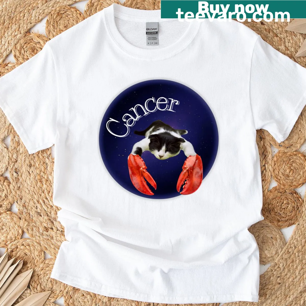 Cute T-shirt featuring Cancer the Cat with claws graphic — on a men's t-shirt