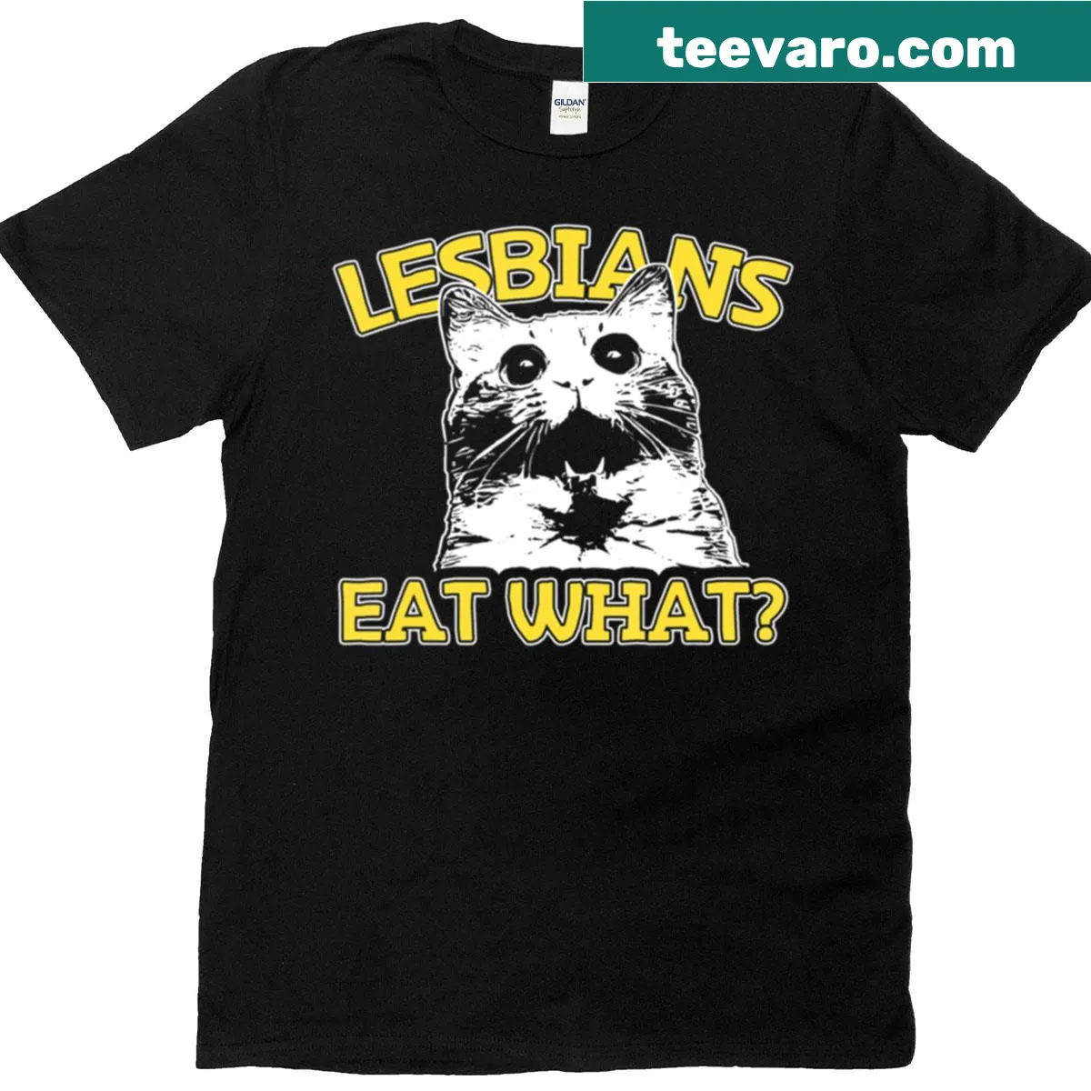 T-shirt celebrating cat lovers and the LGBTQ+ community — on a men's t-shirt