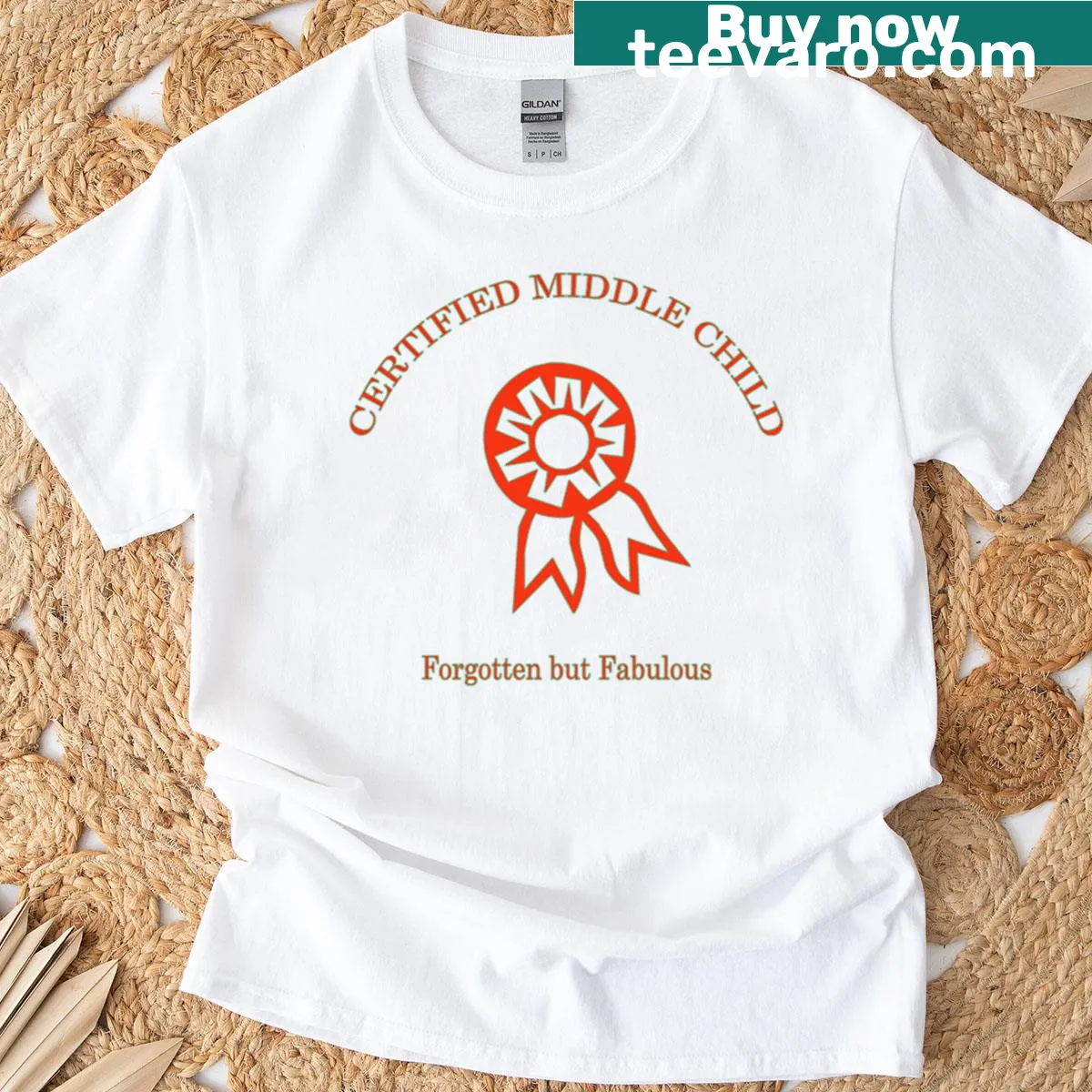 Sarcastic middle child design on an oversized T-shirt — on a men's t-shirt