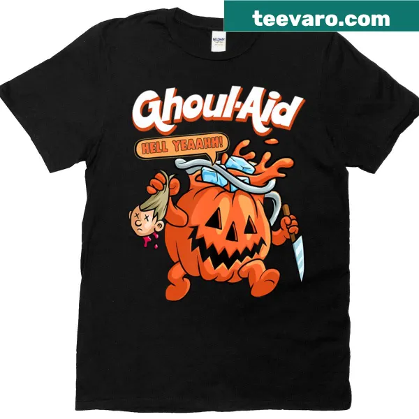 Funny ghoul drinking pumpkin with humor for Halloween