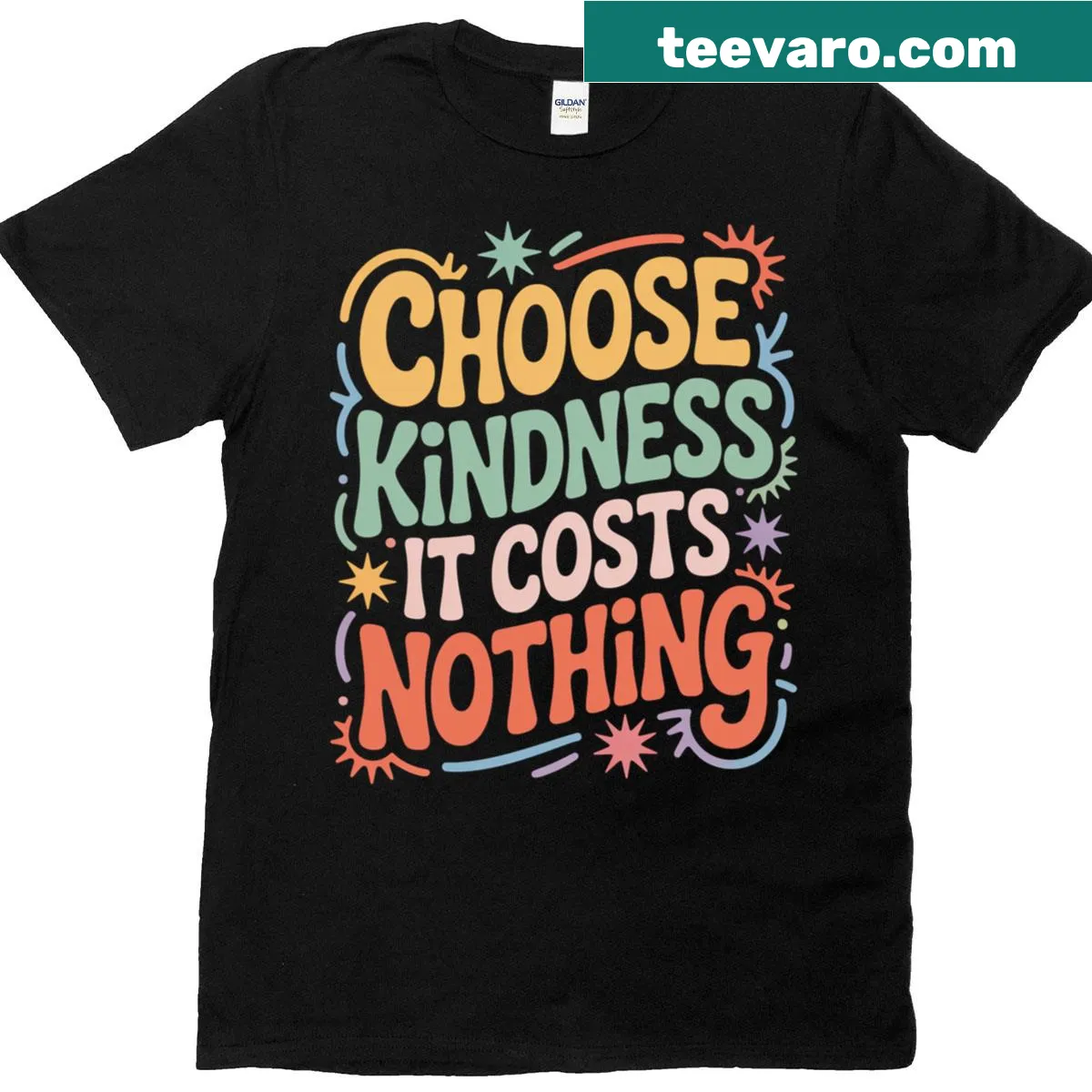 T-shirt with an inspirational quote about kindness and acceptance. — on a men's t-shirt