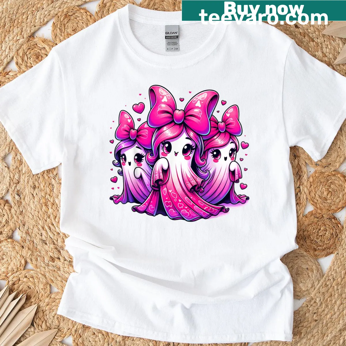 Cute cartoon ghost Halloween t-shirt for kids — on a men's t-shirt