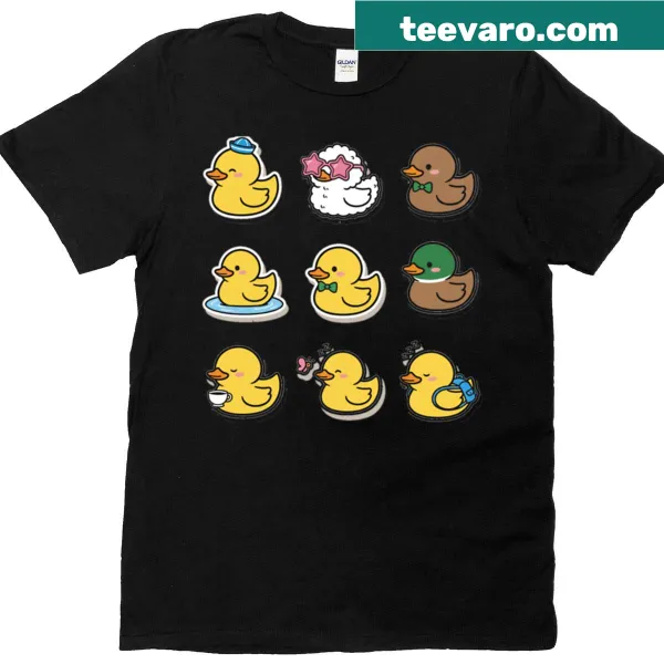 Kawaii graphic of a cute rubber duck on a humorous t-shirt