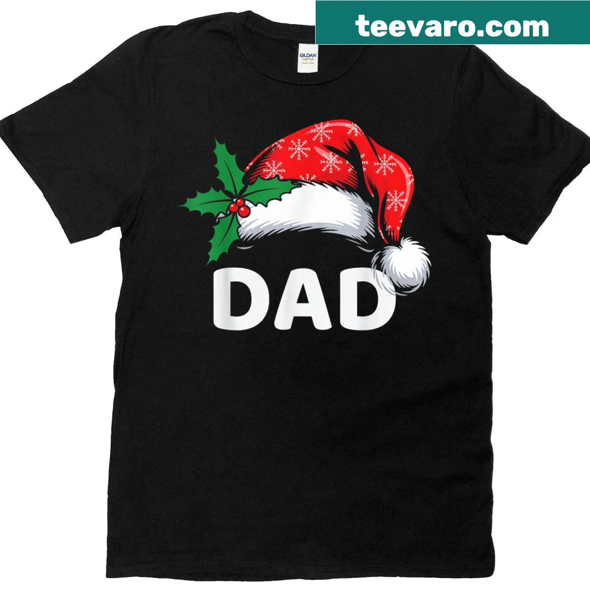 Christmas-themed T-shirt for dads with matching family pajamas — on a men's t-shirt