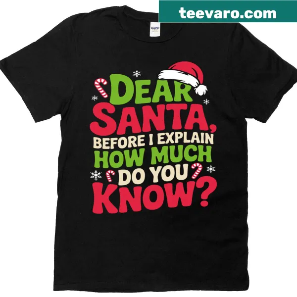 Funny Christmas T-shirt for men with a Dear Santa graphic